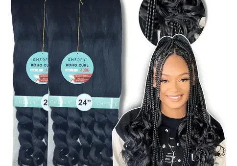 Cabelo Sintético Boho Curl Crochet 60cm