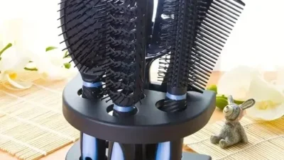 Kit 5 Escovas E Pentes De Cabelo Com Suporte
